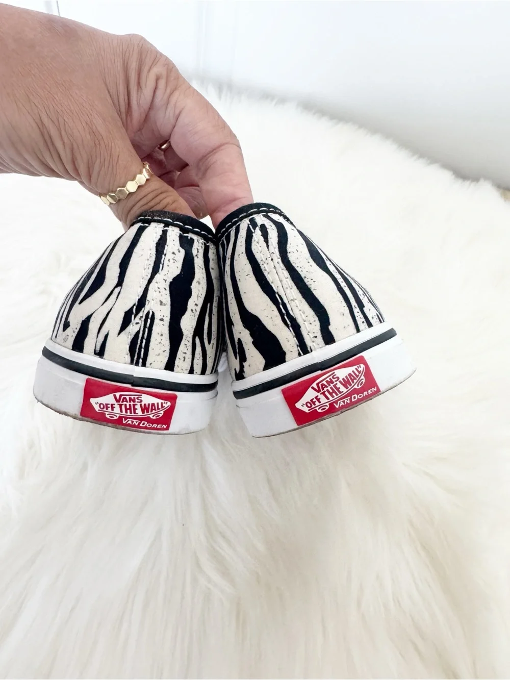 Vans Van Doren Approved KVD Slip-on Zebra Print Stripe Canvas Shoes